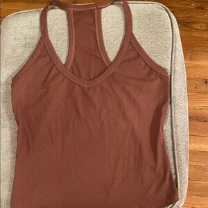 SHEIN Brown Ribbed Tank Top